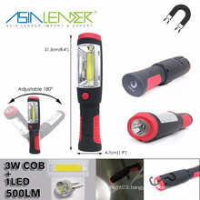 with Hook, Magnet and 90 Degree Adjustable Bracket LED + 3W COB Mechanics Work Light